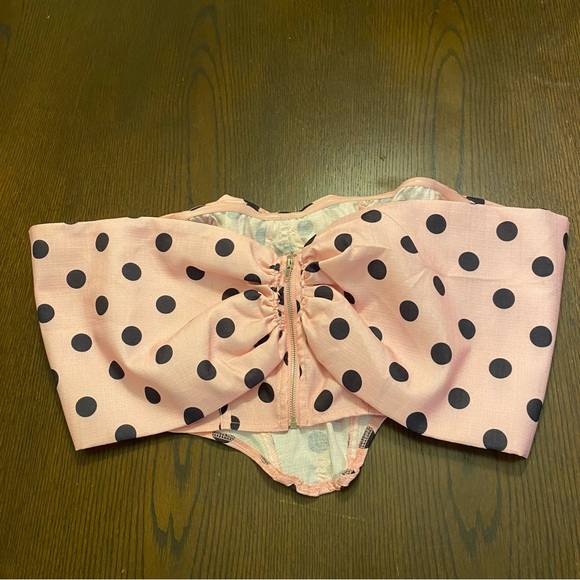 NWOT PLT Pink Polkadot Off Shoulder Corset Top & Mini Skirt Size 6 - Picture 8 of 14